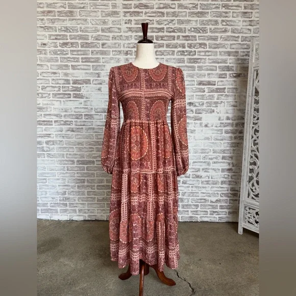 pink fringe dress Clooney Fringe Mini Dress in Tonal Flower Mauve , Halter Neck , Asymmetric main image 1